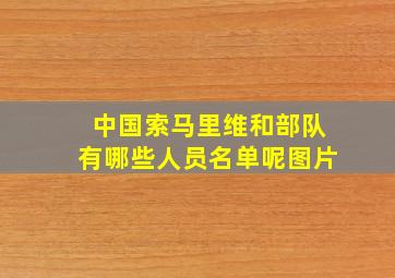 中国索马里维和部队有哪些人员名单呢图片