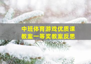 中班体育游戏优质课教案一等奖教案反思