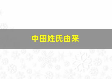 中田姓氏由来