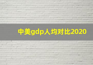 中美gdp人均对比2020