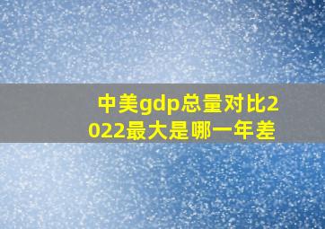 中美gdp总量对比2022最大是哪一年差