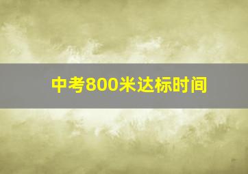 中考800米达标时间