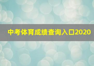 中考体育成绩查询入口2020