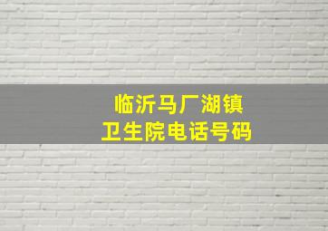 临沂马厂湖镇卫生院电话号码