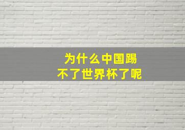 为什么中国踢不了世界杯了呢