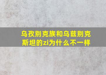 乌孜别克族和乌兹别克斯坦的zi为什么不一样