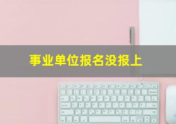 事业单位报名没报上