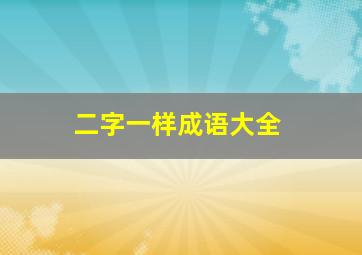 二字一样成语大全