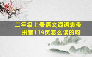 二年级上册语文词语表带拼音119页怎么读的呀