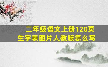 二年级语文上册120页生字表图片人教版怎么写