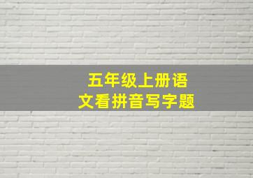 五年级上册语文看拼音写字题