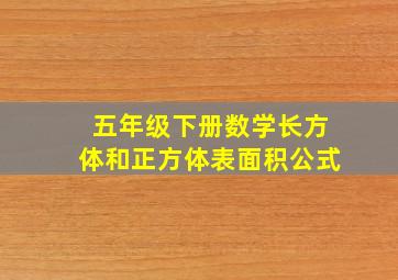 五年级下册数学长方体和正方体表面积公式