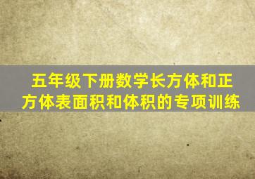 五年级下册数学长方体和正方体表面积和体积的专项训练