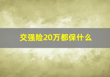 交强险20万都保什么