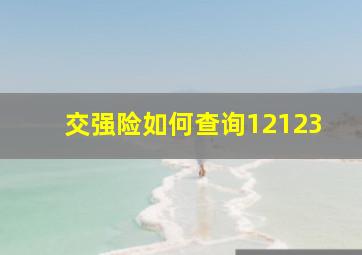 交强险如何查询12123