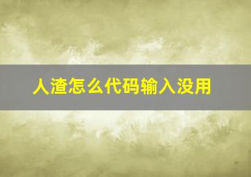 人渣怎么代码输入没用