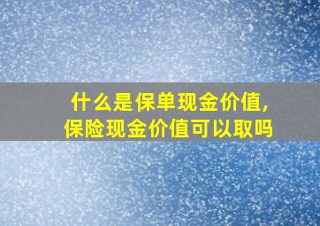 什么是保单现金价值,保险现金价值可以取吗