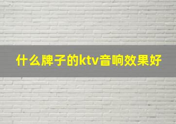 什么牌子的ktv音响效果好