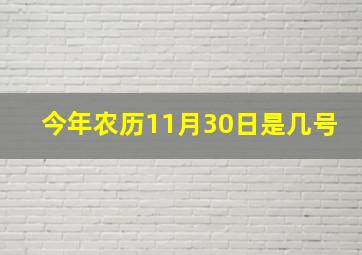 今年农历11月30日是几号