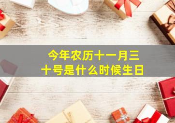 今年农历十一月三十号是什么时候生日