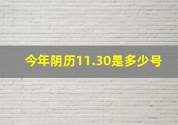 今年阴历11.30是多少号