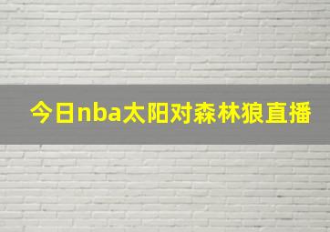 今日nba太阳对森林狼直播