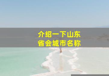 介绍一下山东省会城市名称