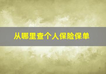 从哪里查个人保险保单