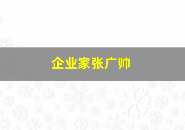 企业家张广帅