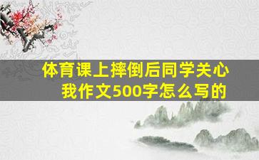 体育课上摔倒后同学关心我作文500字怎么写的