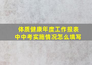 体质健康年度工作报表中中考实施情况怎么填写