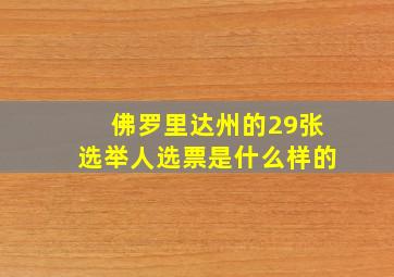 佛罗里达州的29张选举人选票是什么样的