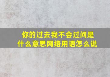 你的过去我不会过问是什么意思网络用语怎么说