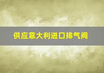 供应意大利进口排气阀