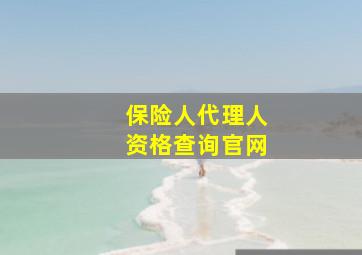 保险人代理人资格查询官网