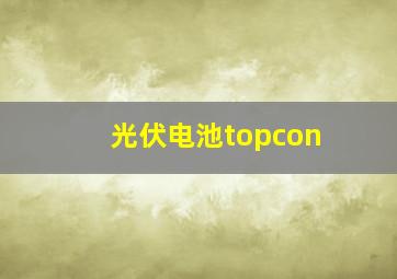 光伏电池topcon