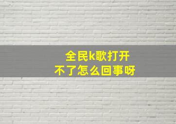 全民k歌打开不了怎么回事呀