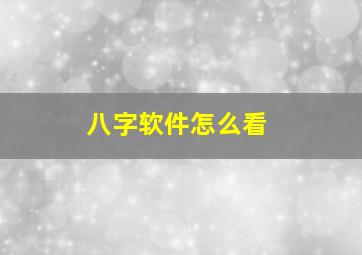 八字软件怎么看