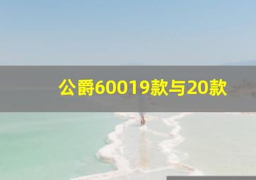 公爵60019款与20款