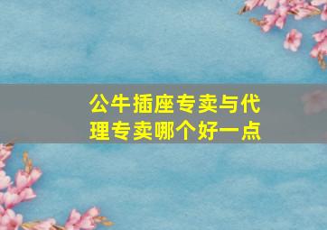 公牛插座专卖与代理专卖哪个好一点