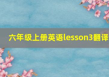 六年级上册英语lesson3翻译