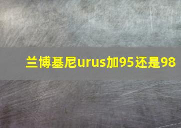 兰博基尼urus加95还是98