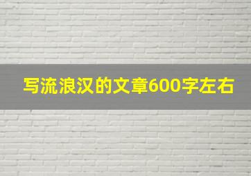 写流浪汉的文章600字左右