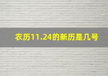 农历11.24的新历是几号