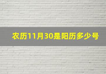 农历11月30是阳历多少号