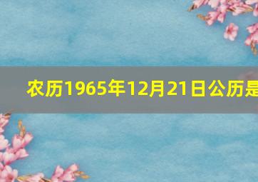 农历1965年12月21日公历是