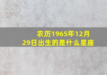 农历1965年12月29日出生的是什么星座