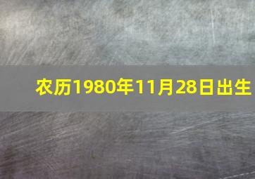 农历1980年11月28日出生