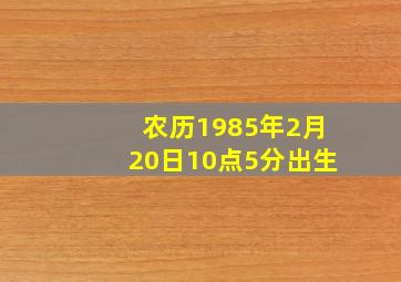 农历1985年2月20日10点5分出生