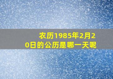 农历1985年2月20日的公历是哪一天呢